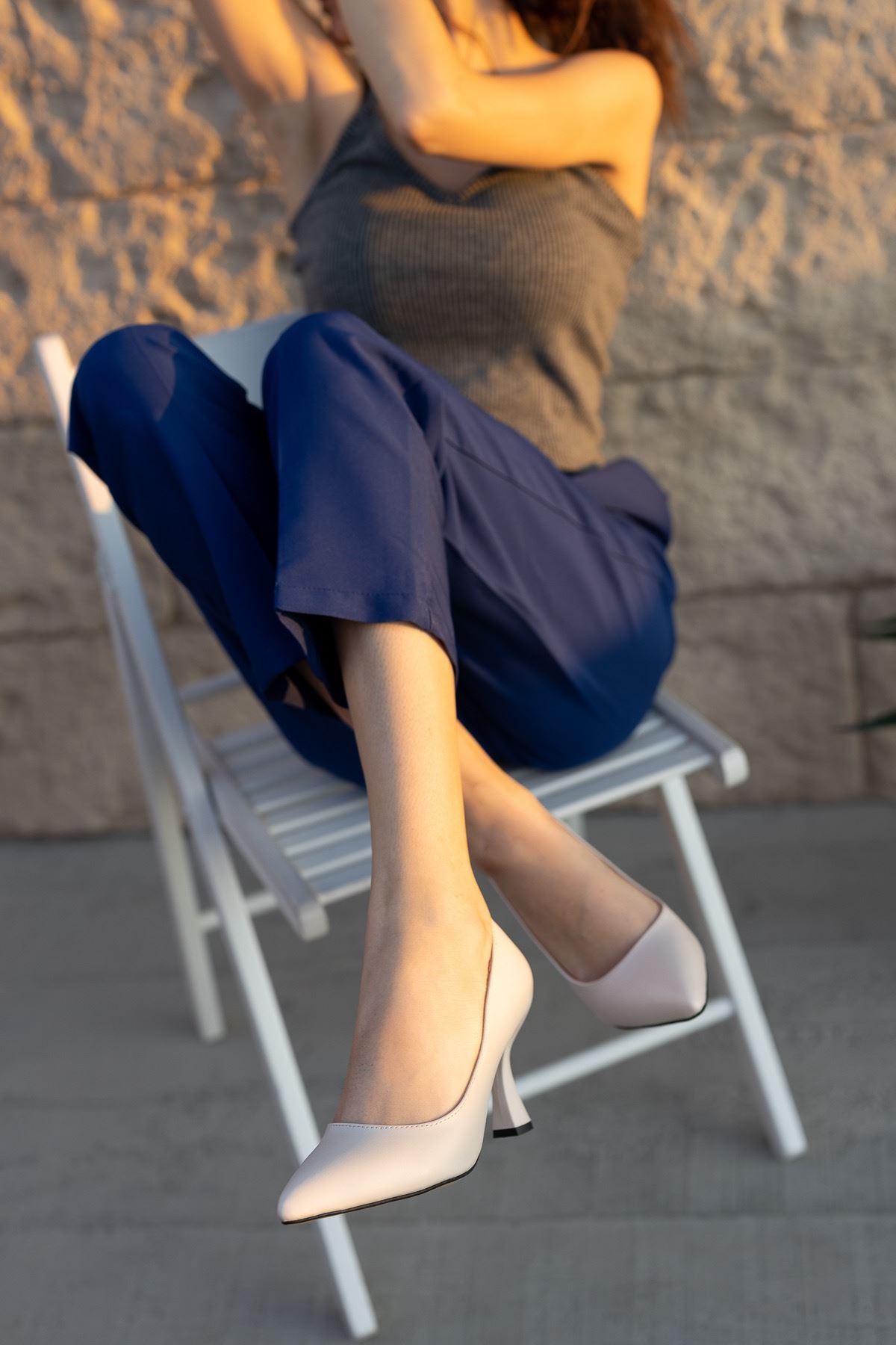 Kadın Jane Kadeh Topuk Detaylı Mat Deri Ten Stilet - Ten