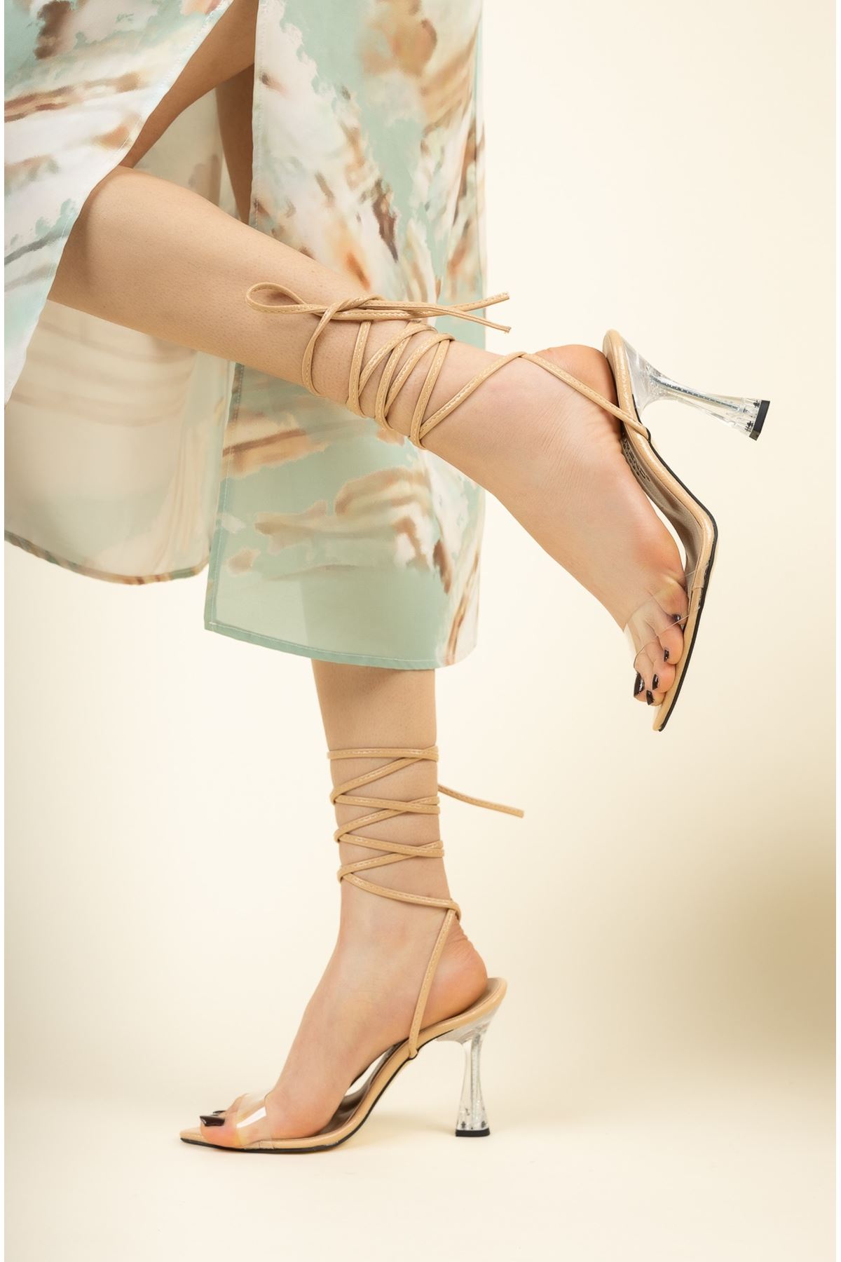 Kadın Selawik Topuklu Ayakkabı - Nude