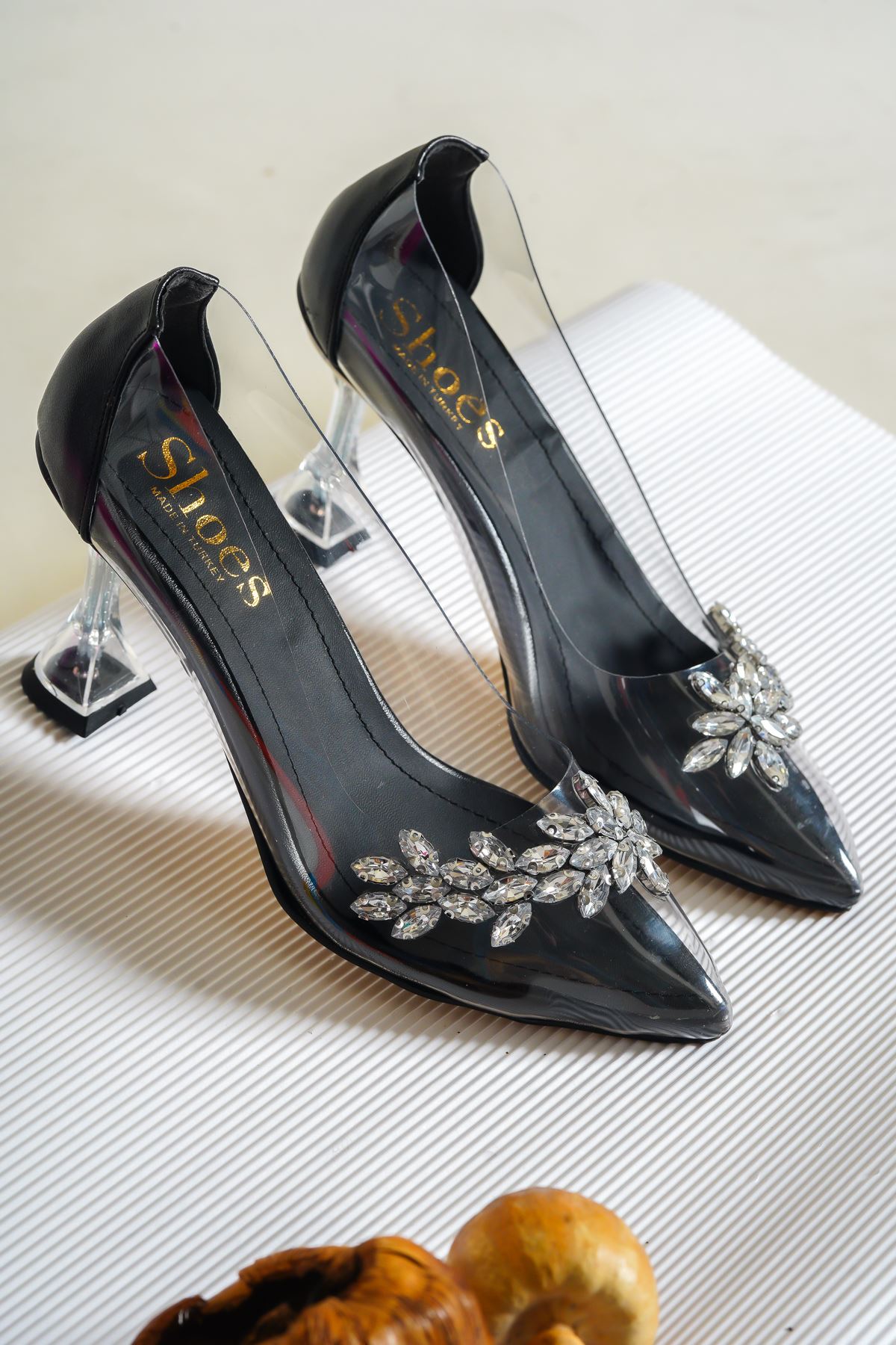 Kadın Teressa Şeffaf Topuklu Ayakkabı - Siyah