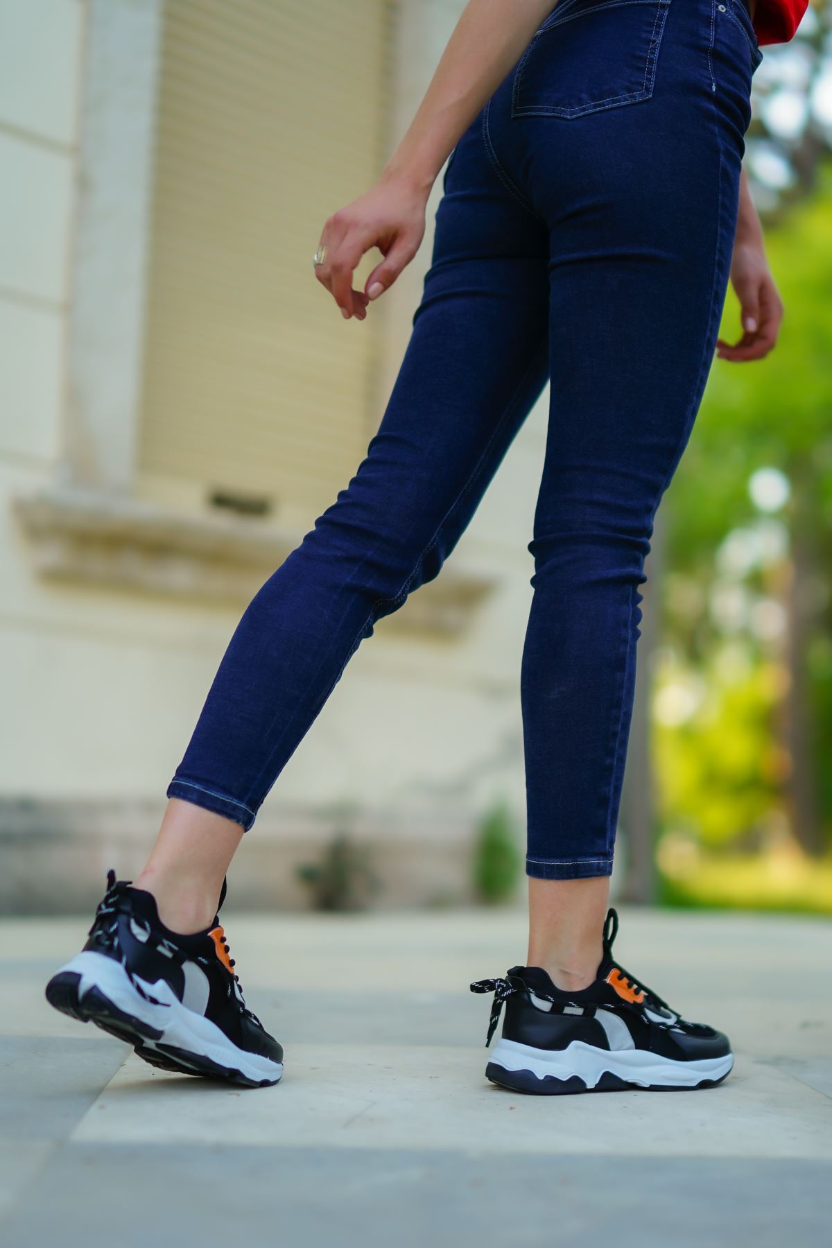 Kadın Rain Spor Ayakkabı - Siyah-Turuncu