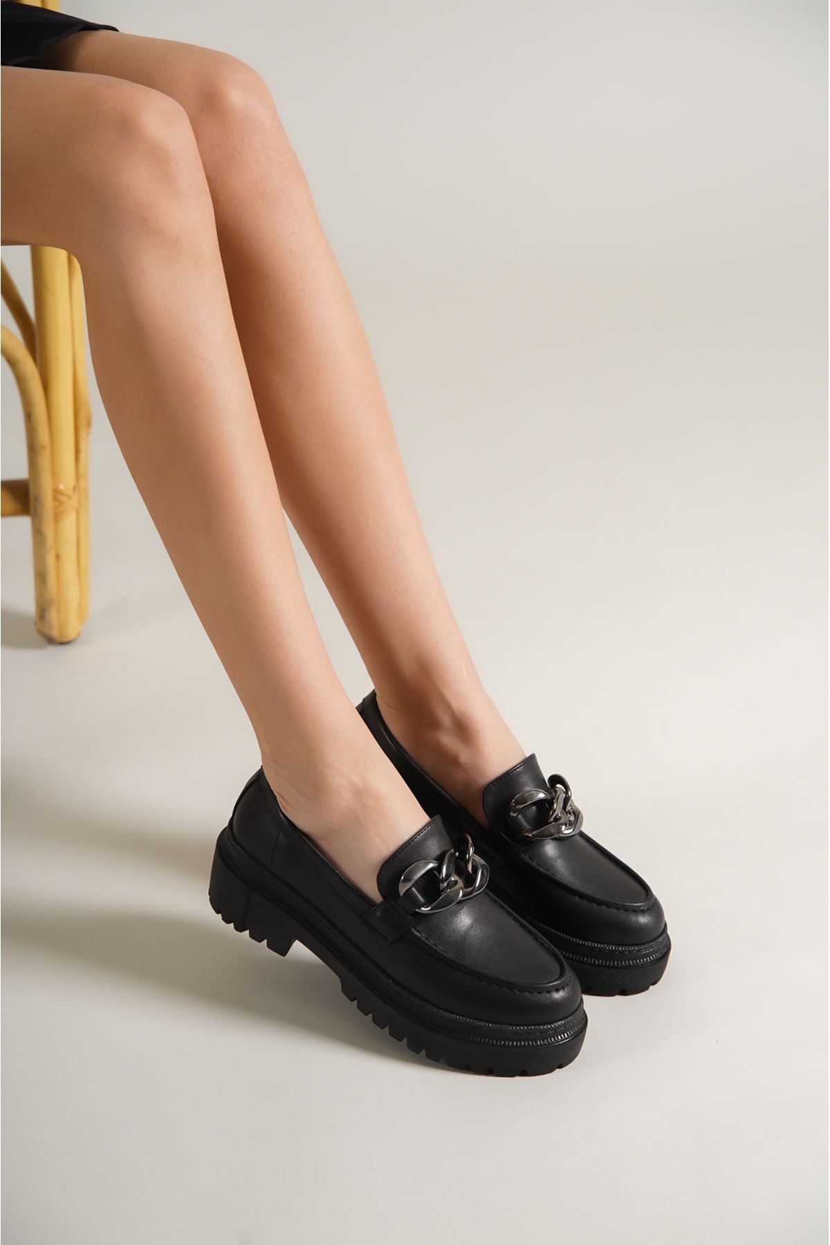 Kadın Vetna Mevsimlik Ayakkabı - siyah-deri