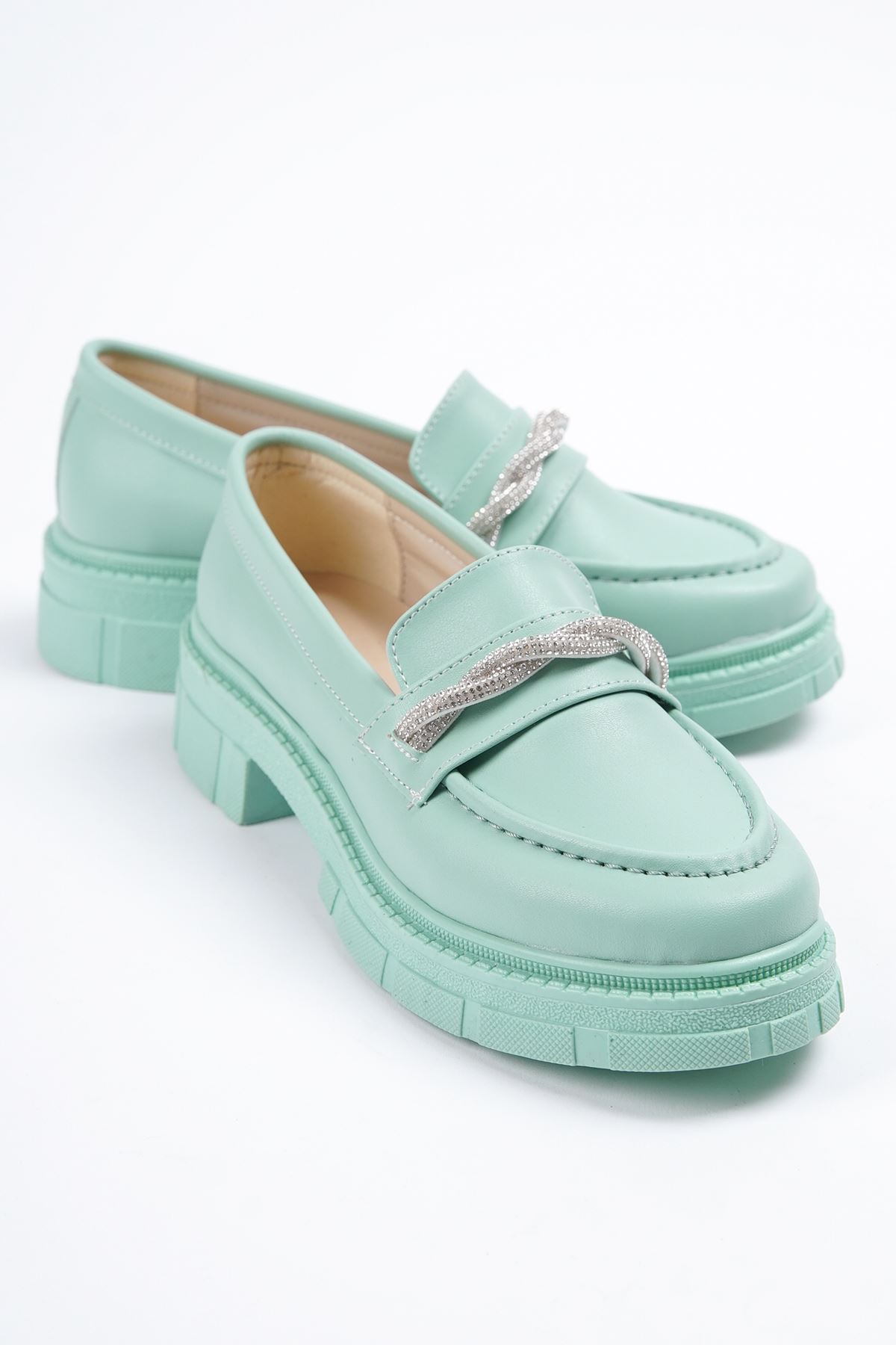Kadın Diamond Taş Detaylı Günlük Ayakkabı - Su Yeşili