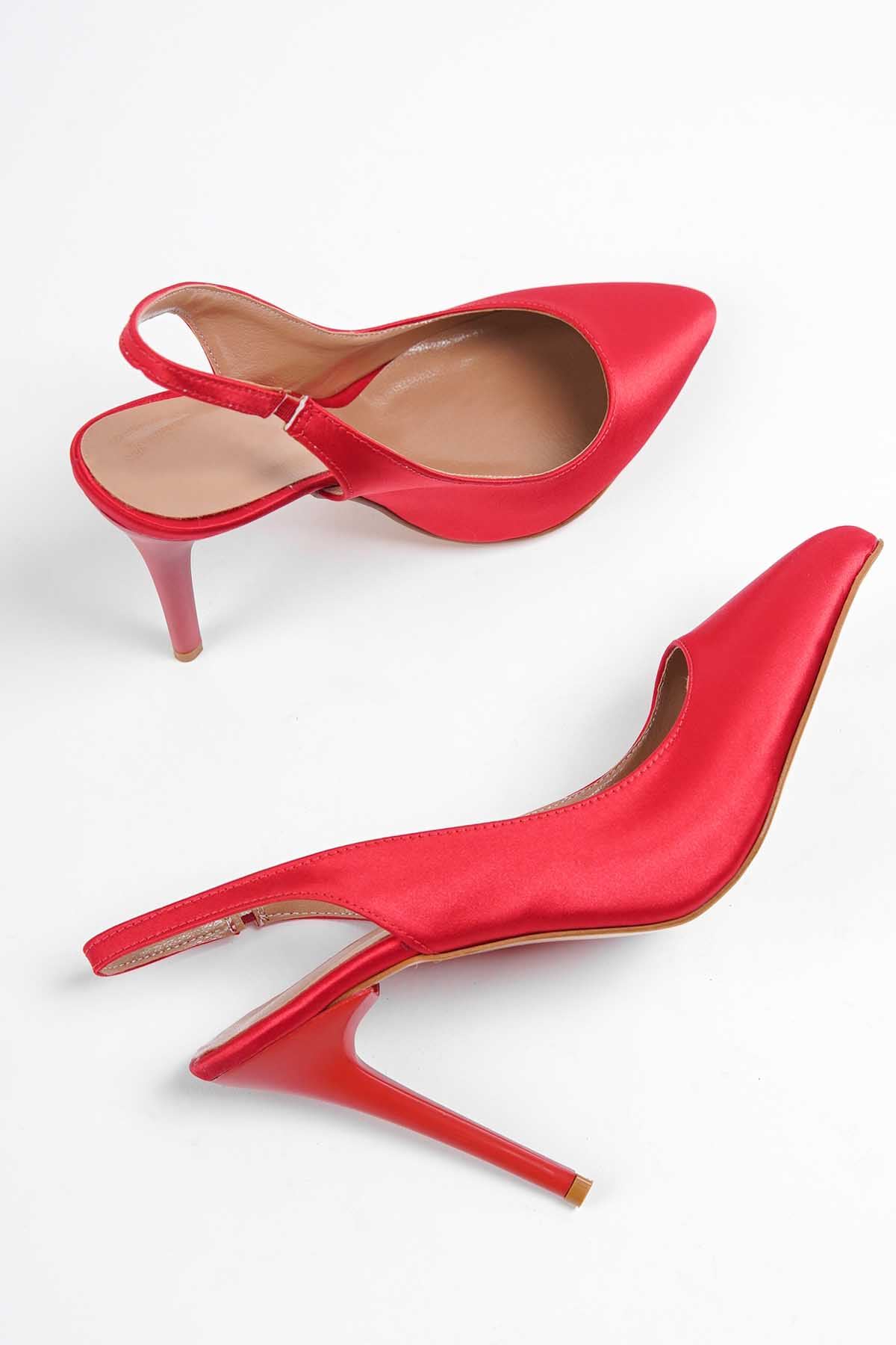 Kadın Vintec Topuklu Ayakkabı - Kırmızı