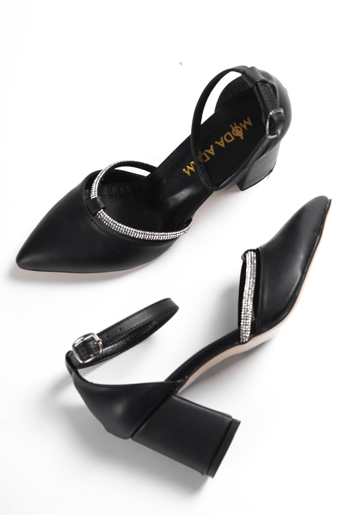 Kadın İsador Topuklu Ayakkabı - siyah-deri