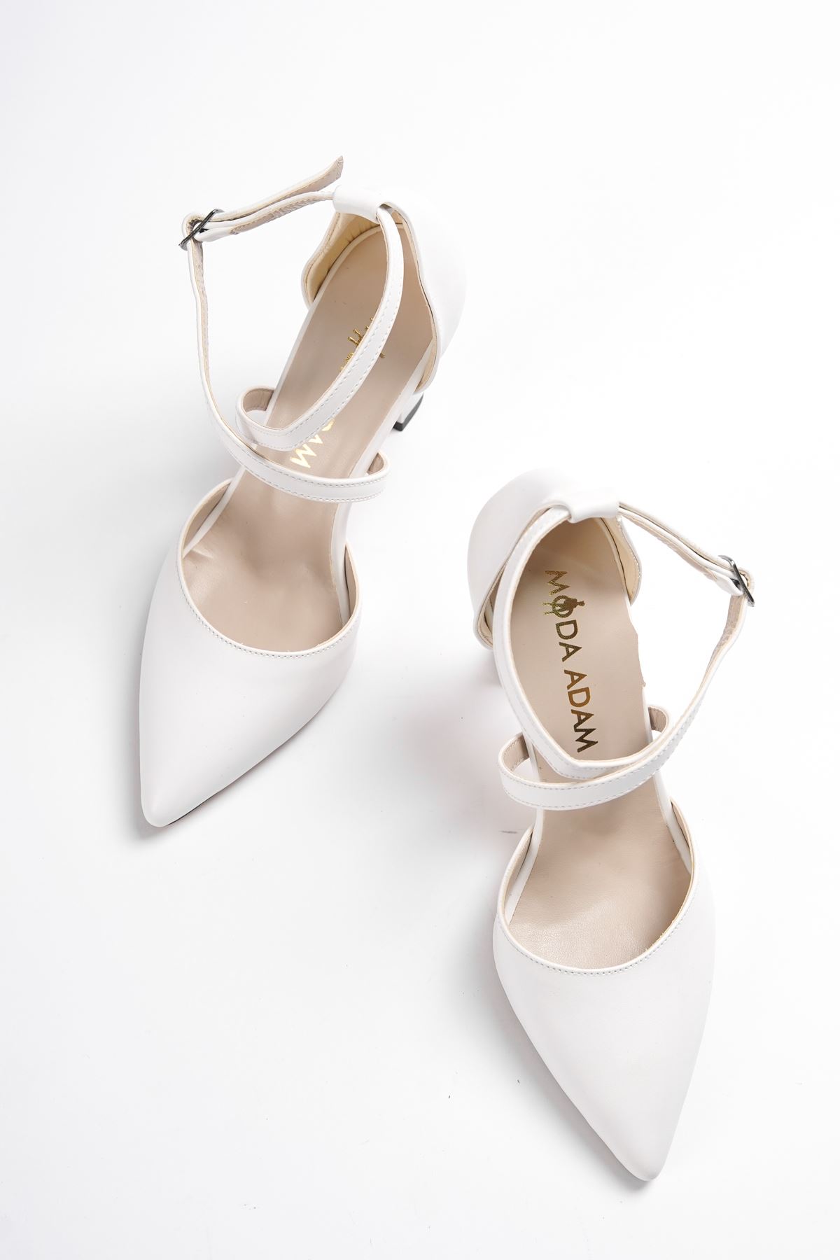 Kadın Celina Çapraz BantlıTopuklu Ayakkabı - Beyaz