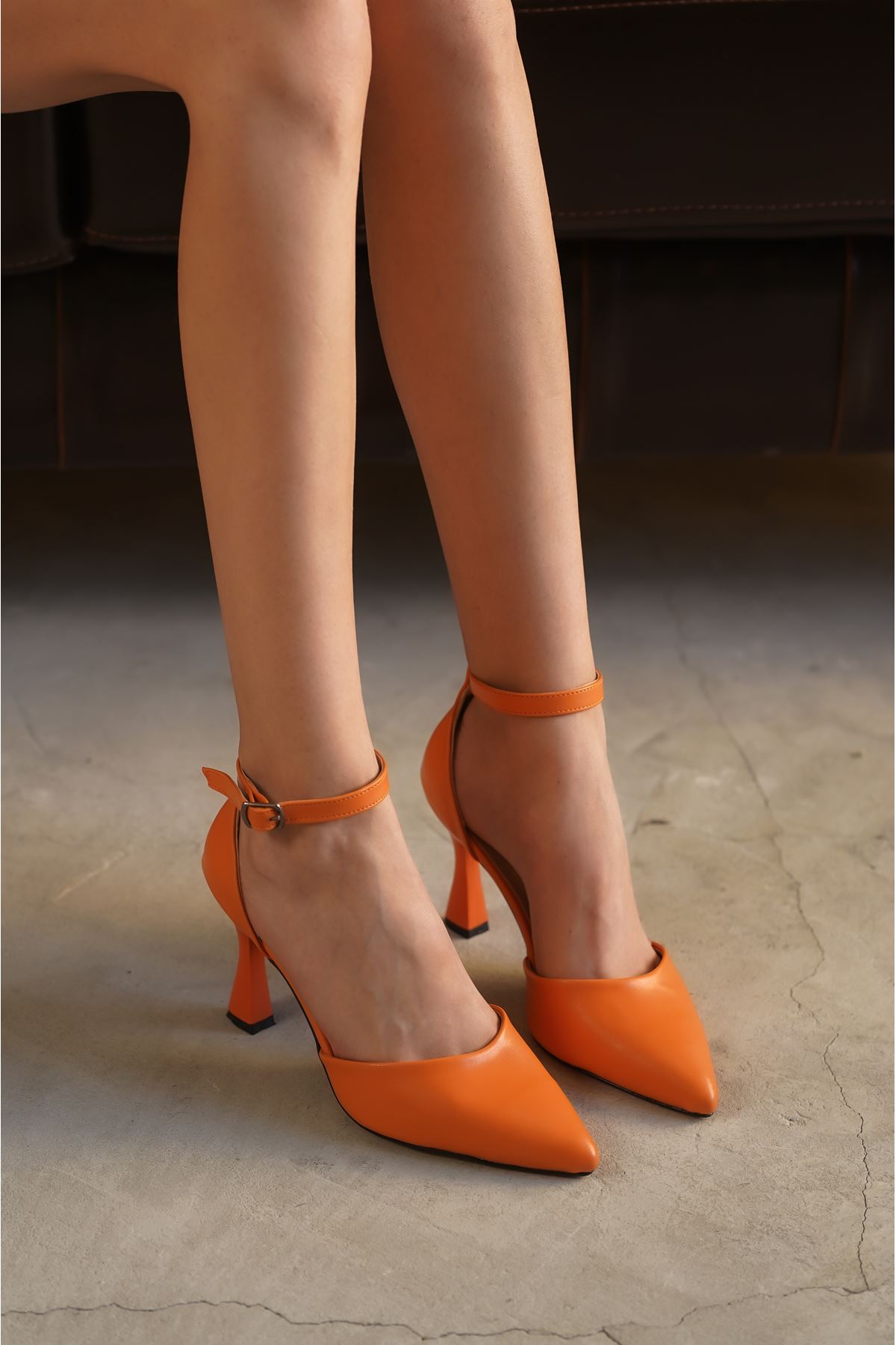 Kadın Denise Topuklu Ayakkabı - Turuncu