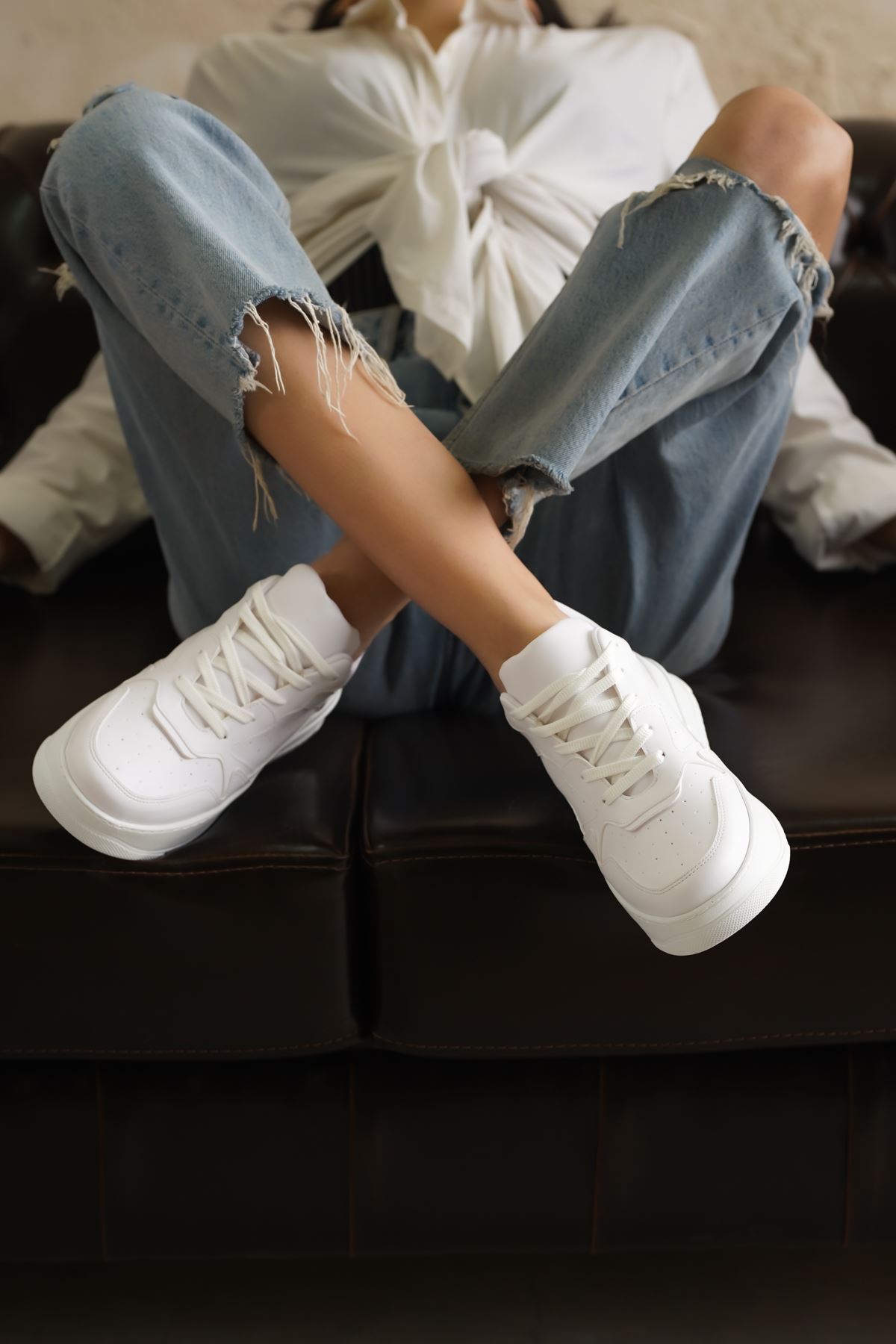 Kadın Daniela Spor Ayakkabı - Düz-Beyaz