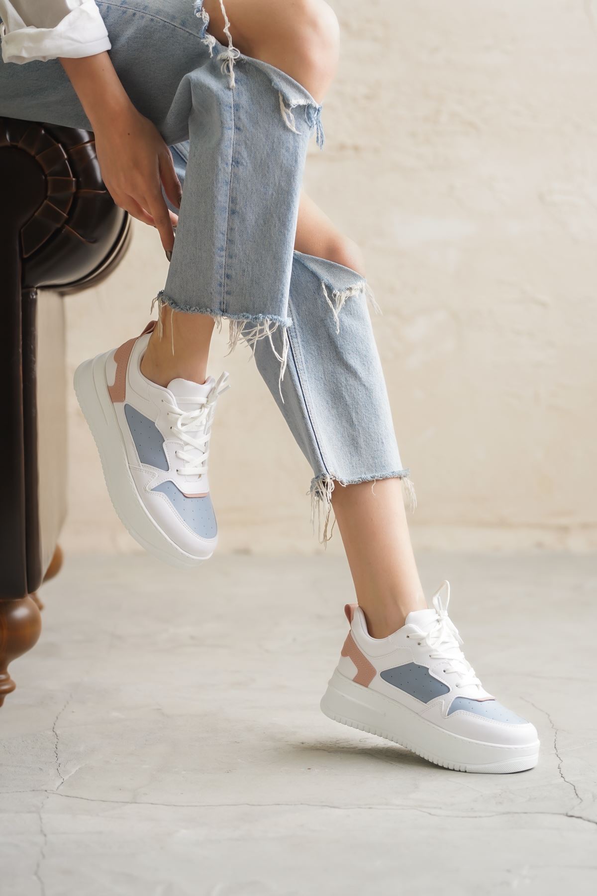 Kadın Daniela Spor Ayakkabı - Beyaz-Mavi