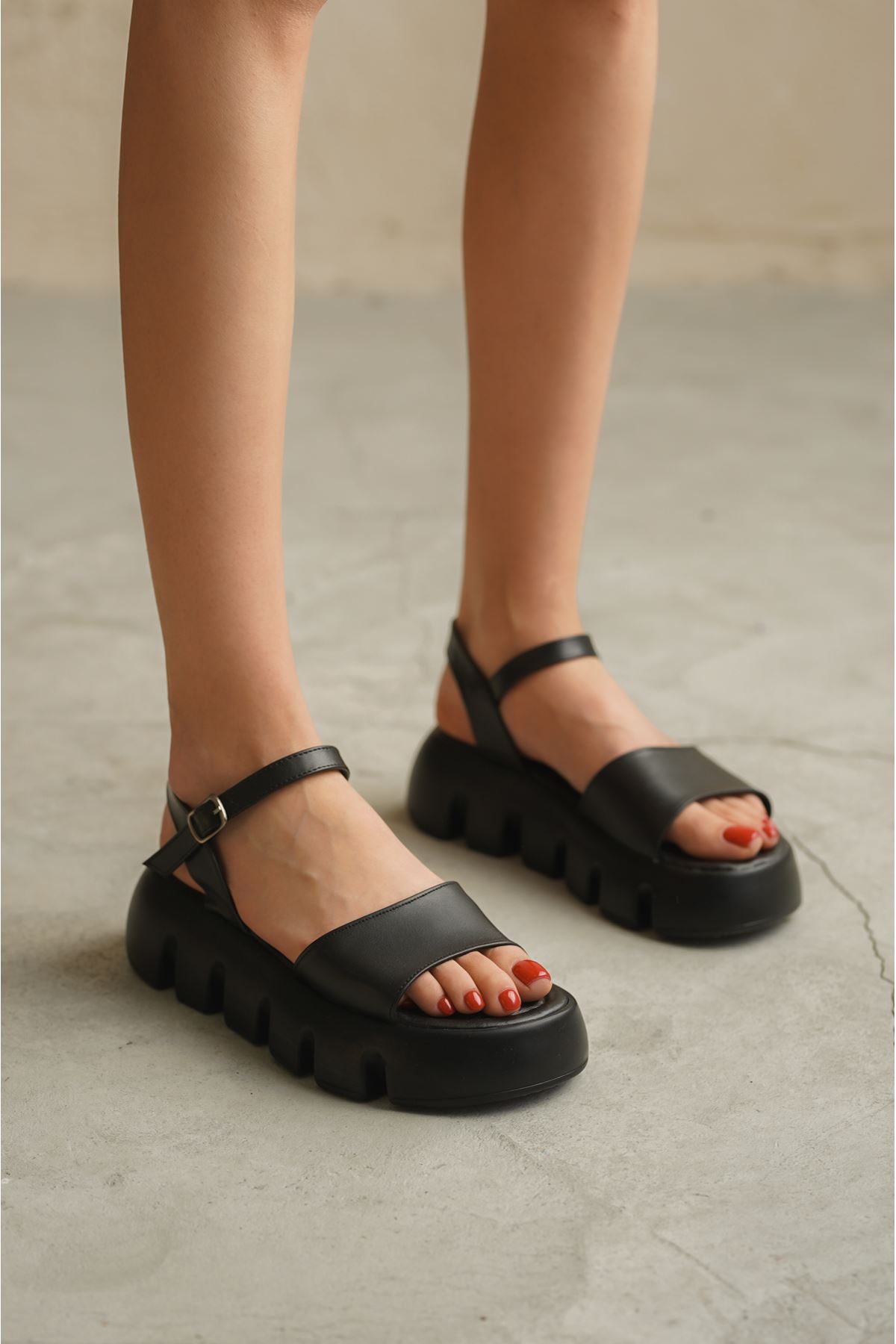 Kadın Semora Kalın Topuklu Ayakkabı - Siyah