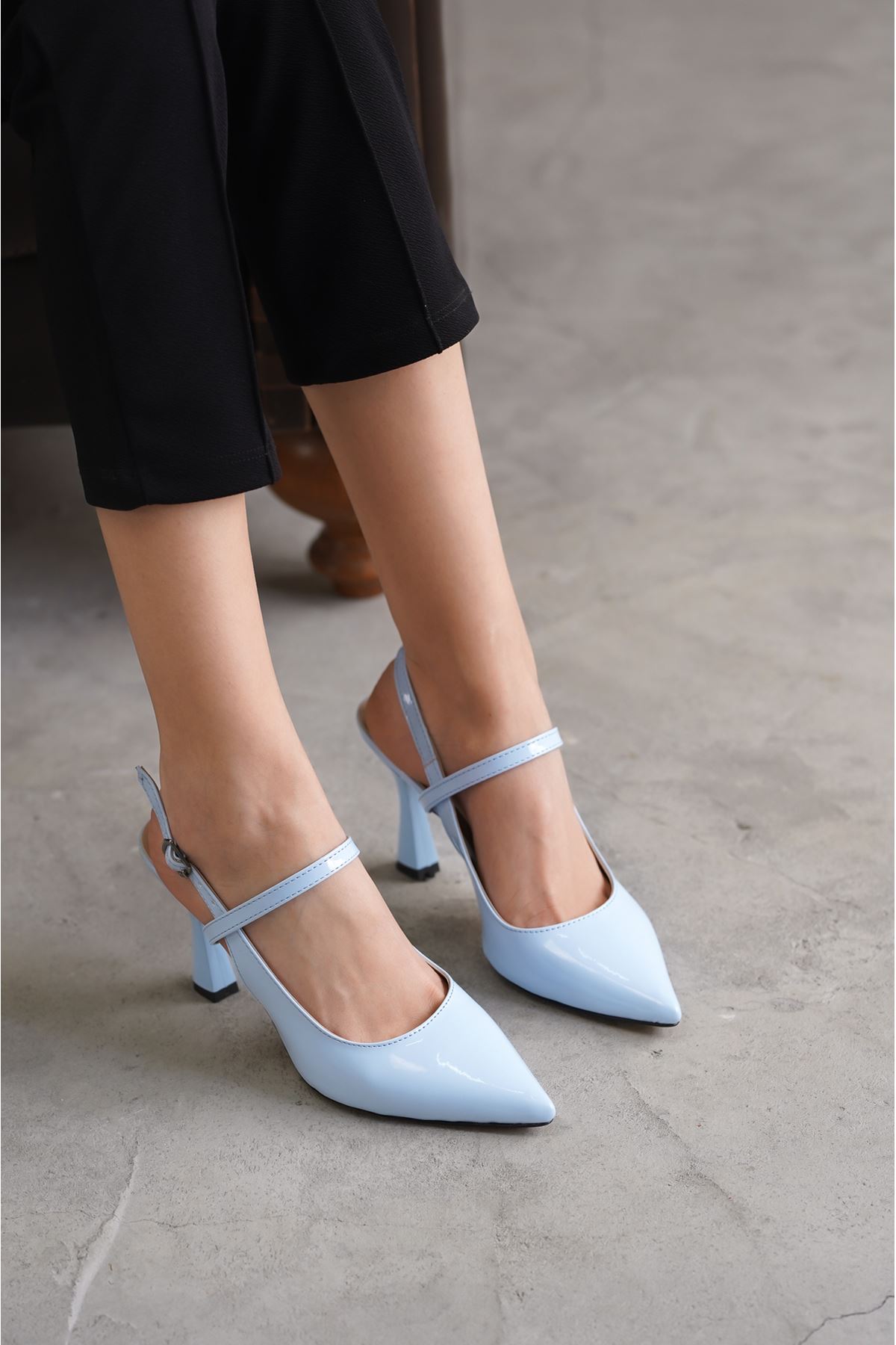 Kadın Kelly İnce Topuklu  Ayakkabı - Mavi-Rugan