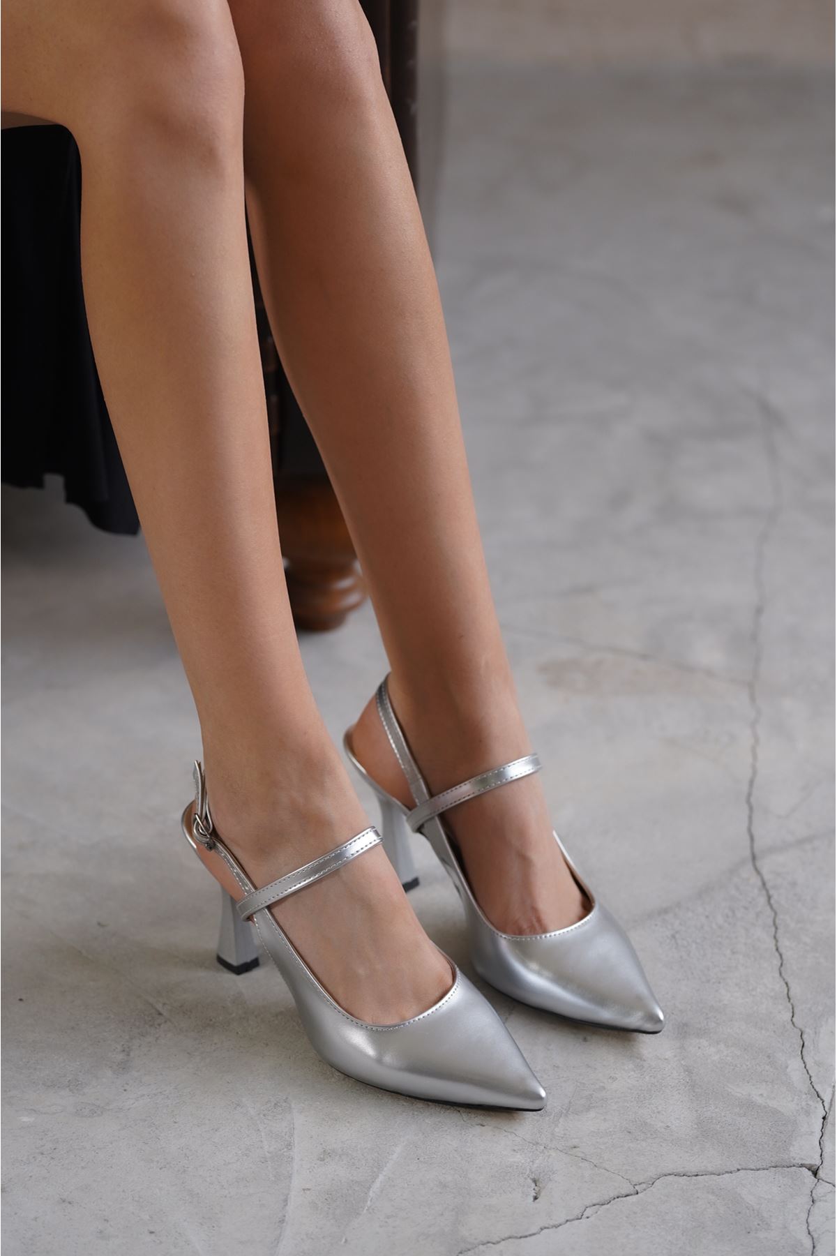 Kadın Kelly İnce Topuklu  Ayakkabı - Gümüş
