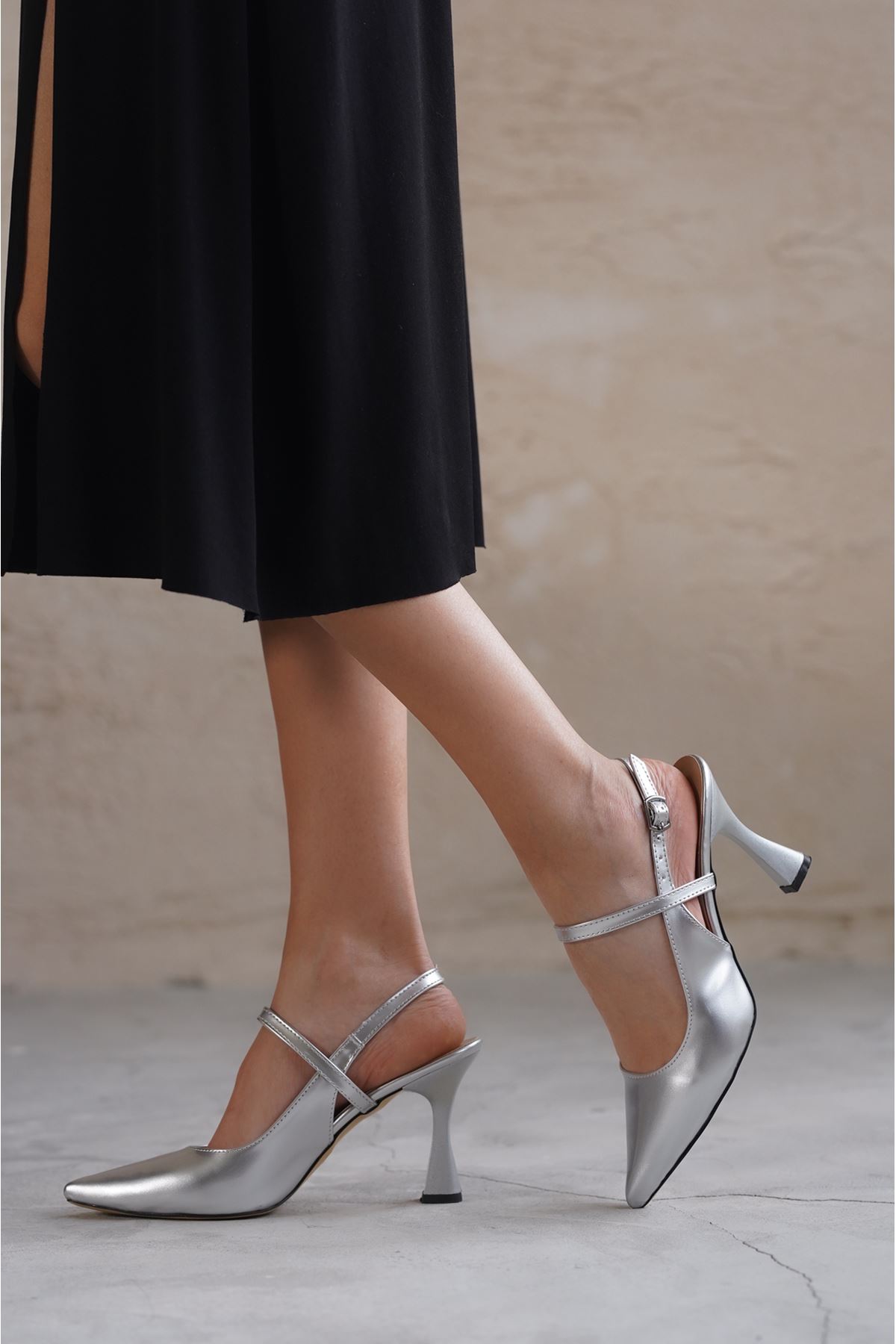 Kadın Kelly İnce Topuklu  Ayakkabı - Gümüş