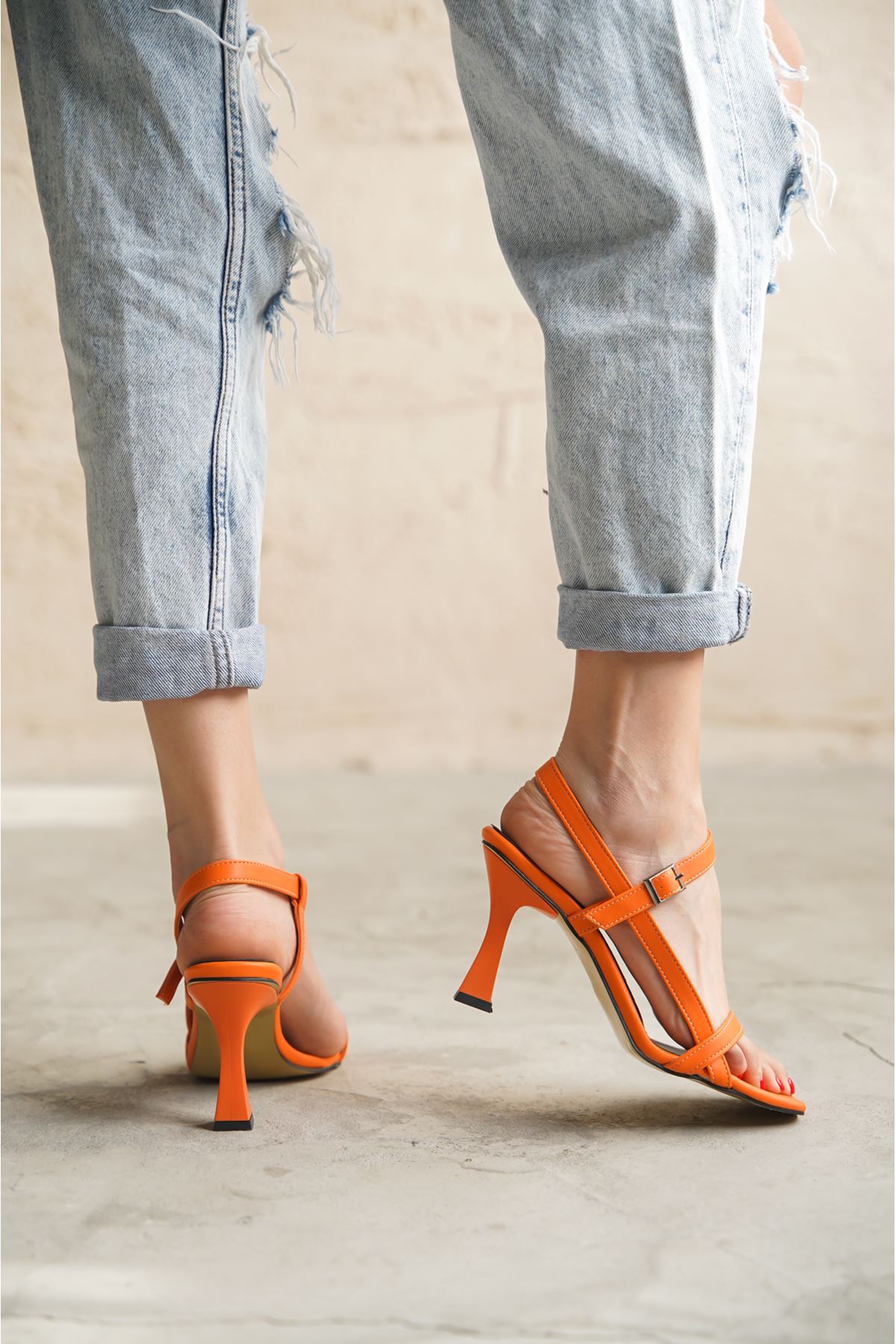 Kadın Anakor Topuklu  Ayakkabı - Turuncu