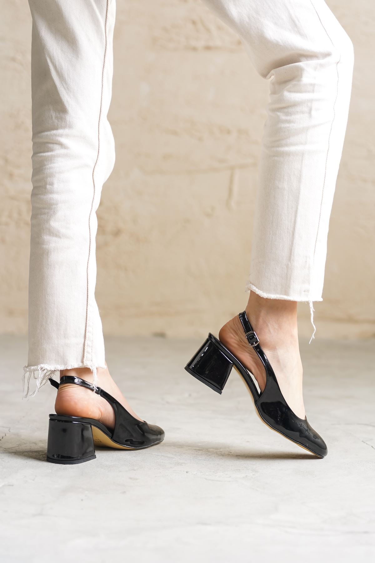 Kadın Jarvis Kısa Topuklu Ayakkabı - siyah-rugan