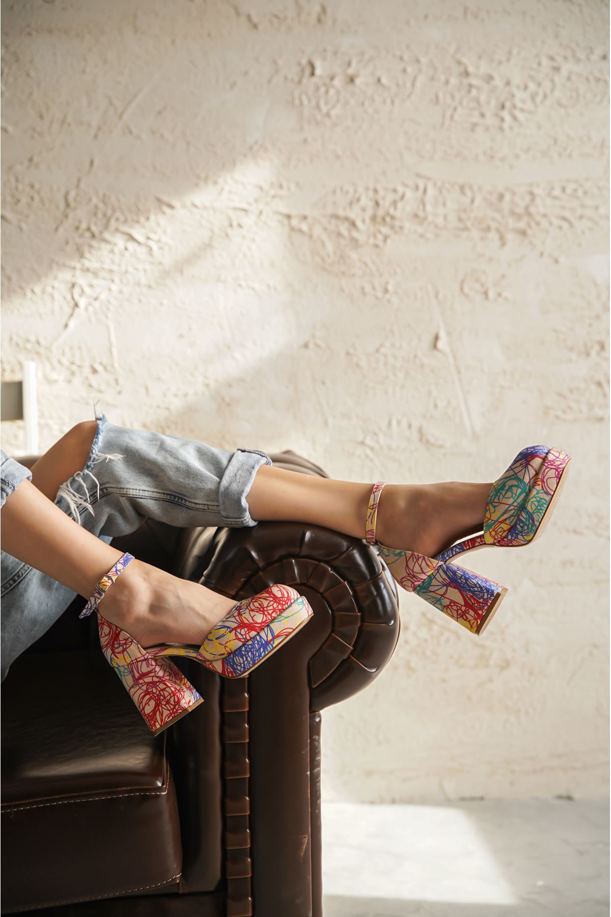 Kadın Gander Platformlu Topuklu Ayakkabı - Vizon-Renkli