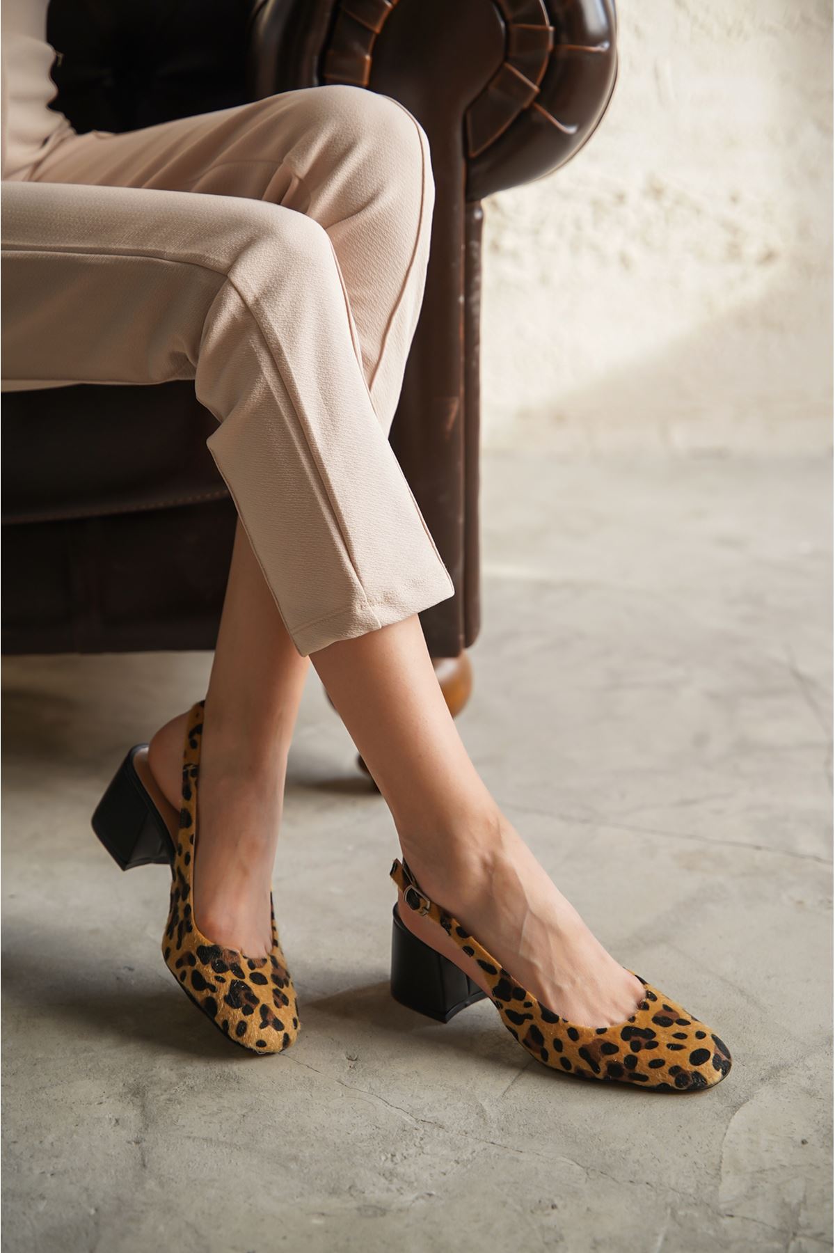 Kadın Jarvis Kısa Topuklu Ayakkabı - Leopar