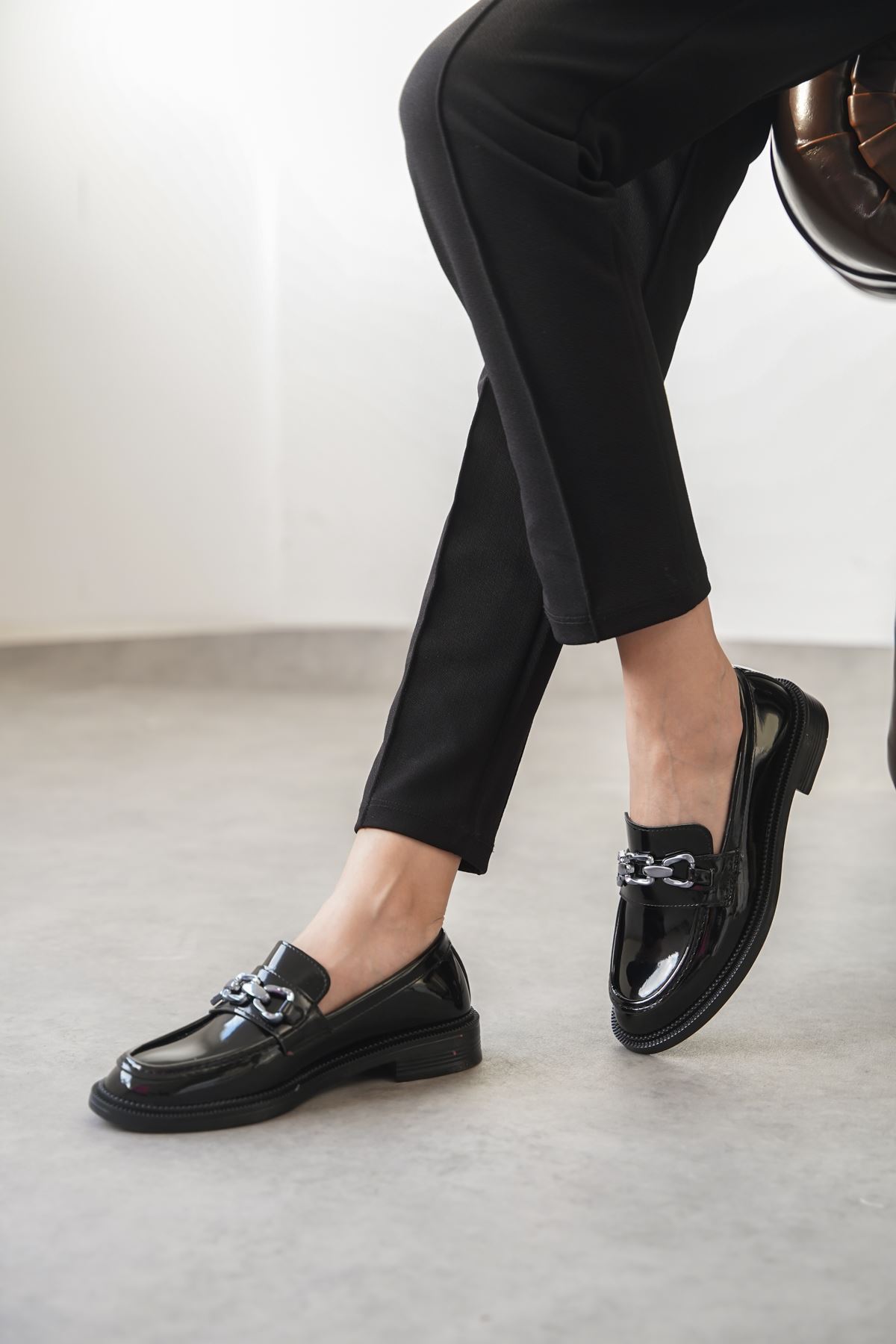 Kadın Como Günlük Loafer Ayakkabı - siyah-rugan