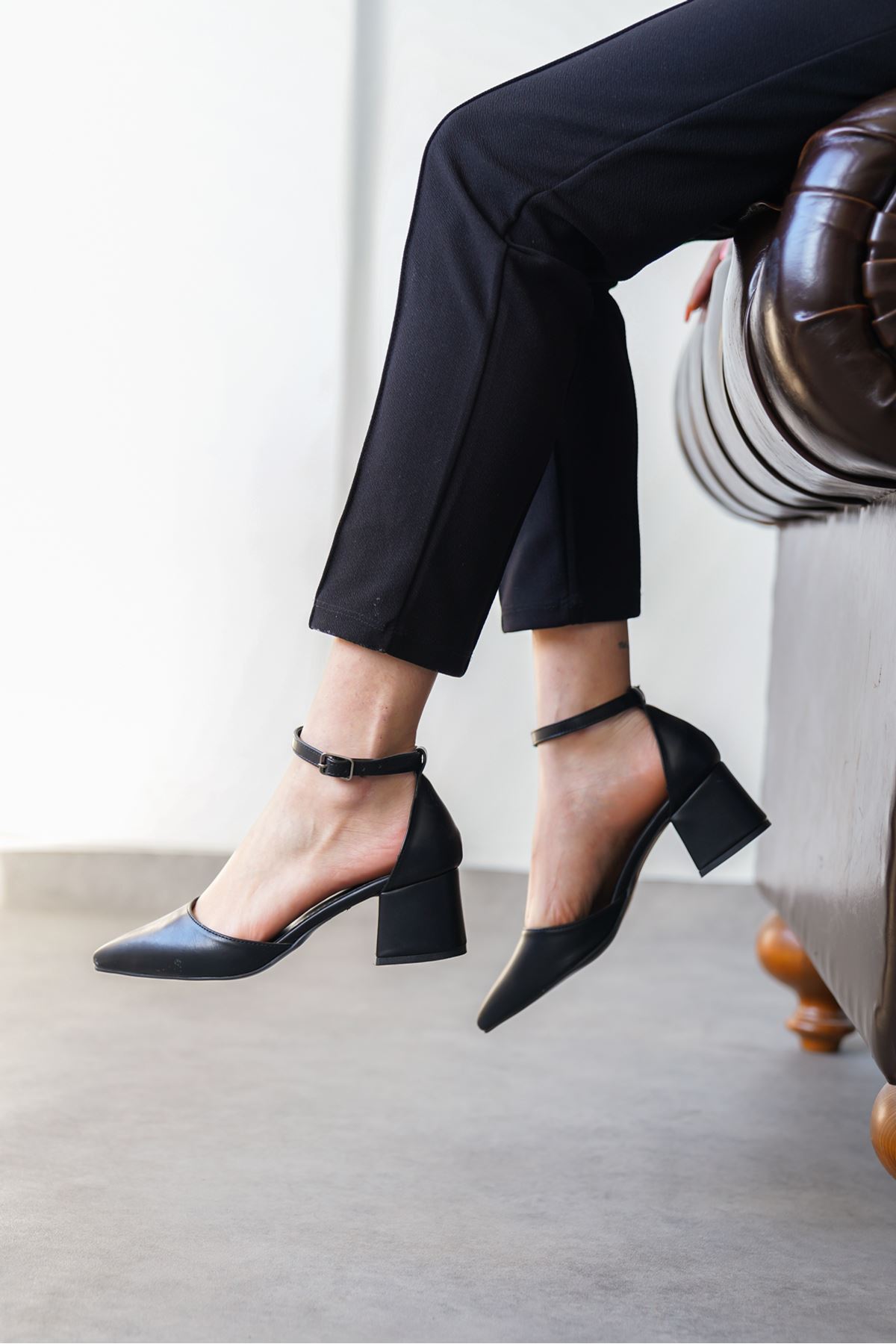 Kadın Lacita Topuklu Ayakkabı - siyah-deri