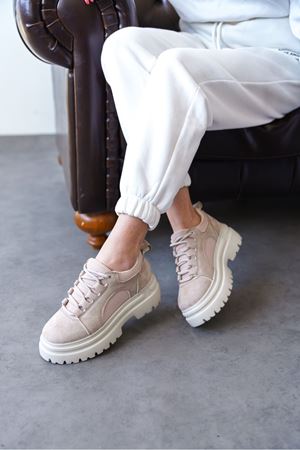 Kadın Lecce Kalın Tabanlı Spor Ayakkabı - Bej
