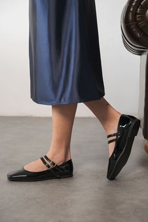 Kadın Ravello Babet Ayakkabı - siyah-rugan