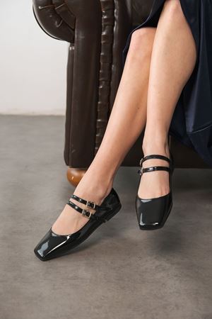 Kadın Ravello Babet Ayakkabı - siyah-rugan