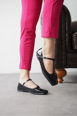 Kadın Diago Babet Ayakkabı - siyah-rugan