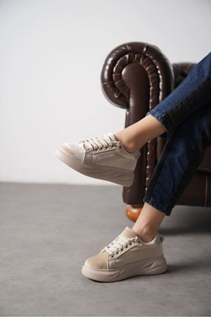 Kadın Monkey Spor Ayakkabı - Vizon-Kadife