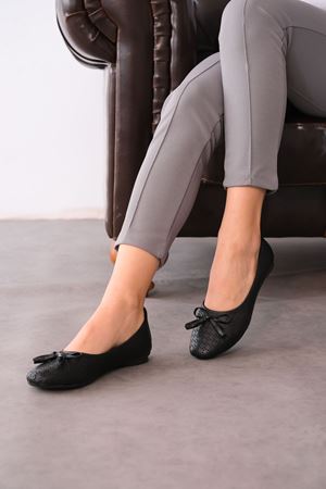 Kadın Forza Yazlık Babet Ayakkabı - siyah-deri