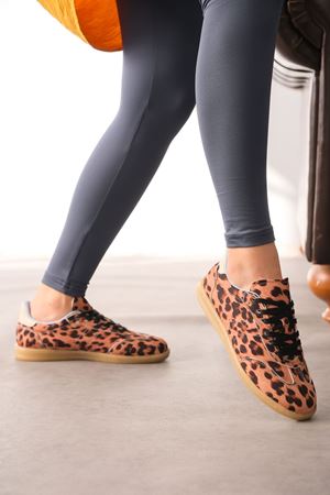 Kadın Panet İnce Tabanlı Spor Ayakkabı - Leopar