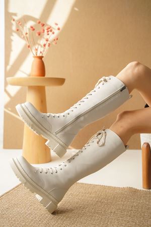 Kadın Ester Bağcıklı Uzun Postal - Ten Deri