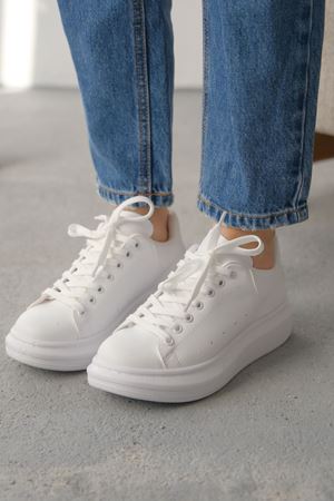 Kadın Bloom Bağcıklı Spor Ayakkabı - Beyaz