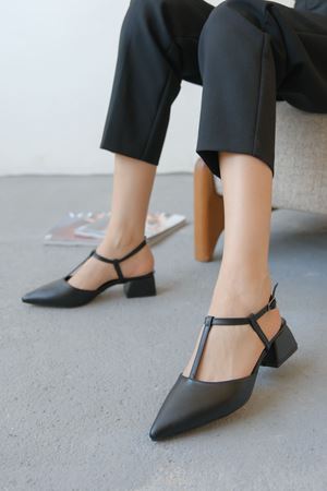 Kadın Moment Kısa Topuku Ayakkabı - Siyah