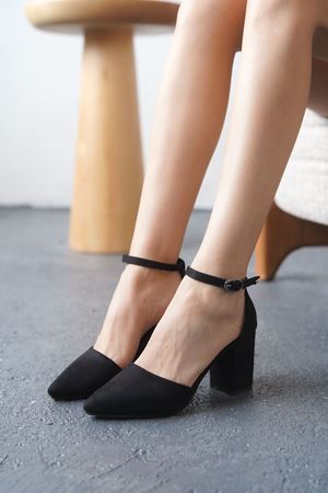 Kadın Celar Siyah Süet Topuklu Ayakkabı - Siyah