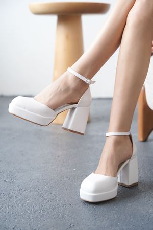 Kadın Gander Platformlu Topuklu Ayakkabı - Beyaz