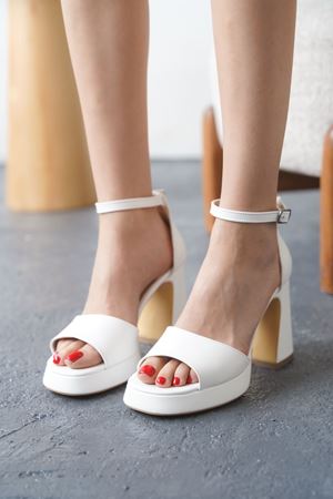 Kadın Slopy Platform Topuklu Ayakkabı - Beyaz