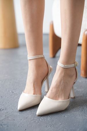 Kadın Motta İnce Topuklu Ayakkabı - Ten-Rugan