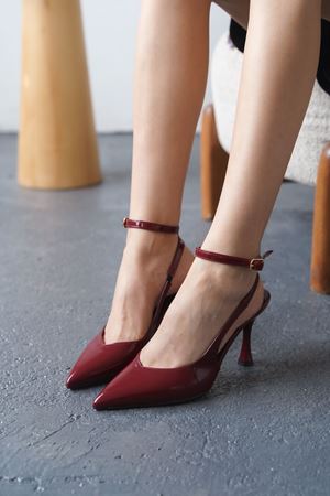 Kadın Montana İnce Topuklu Ayakkabı - Bordo-Rugan