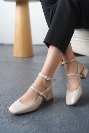 Kadın Kelvin Kısa Topuklu Ayakkabı - Ten-Rugan