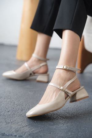 Kadın Kelvin Kısa Topuklu Ayakkabı - Ten-Rugan