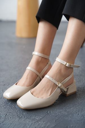 Kadın Kelvin Kısa Topuklu Ayakkabı - Ten-Rugan