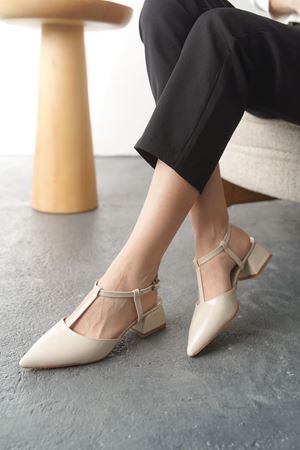 Kadın Moment Kısa Topuku Ayakkabı - Ten-Rugan