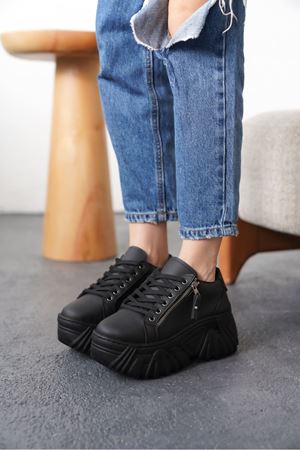 Kadın Jojo Kalın Tabanlı Spor Ayakkabı - Siyah