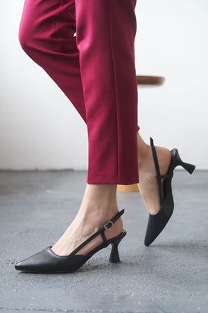 Kadın Erica Topuklu Ayakkabı - siyah-deri