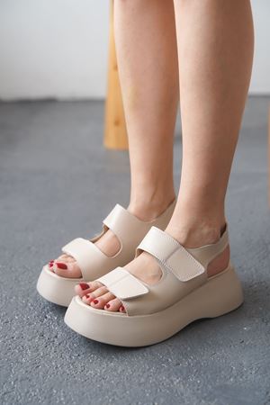 Kadın Danny Kalın Tabanlı Sandalet - Ten Deri