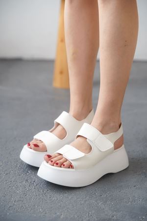 Kadın Danny Kalın Tabanlı Sandalet - Beyaz