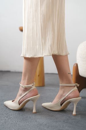 Kadın Montana İnce Topuklu Ayakkabı - Ten Deri