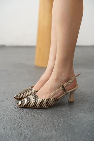 Kadın Erica Topuklu Ayakkabı - Hasır-Ten