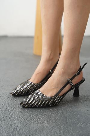 Kadın Erica Topuklu Ayakkabı - Hasır-Siyah