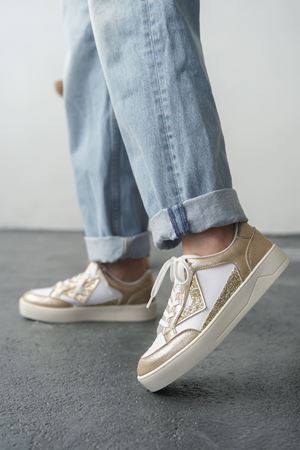 Kadın Mambo Spor Ayakkabı - Beyaz-Altın