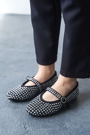 Kadın Zeyna Taşlı Babet - Siyah